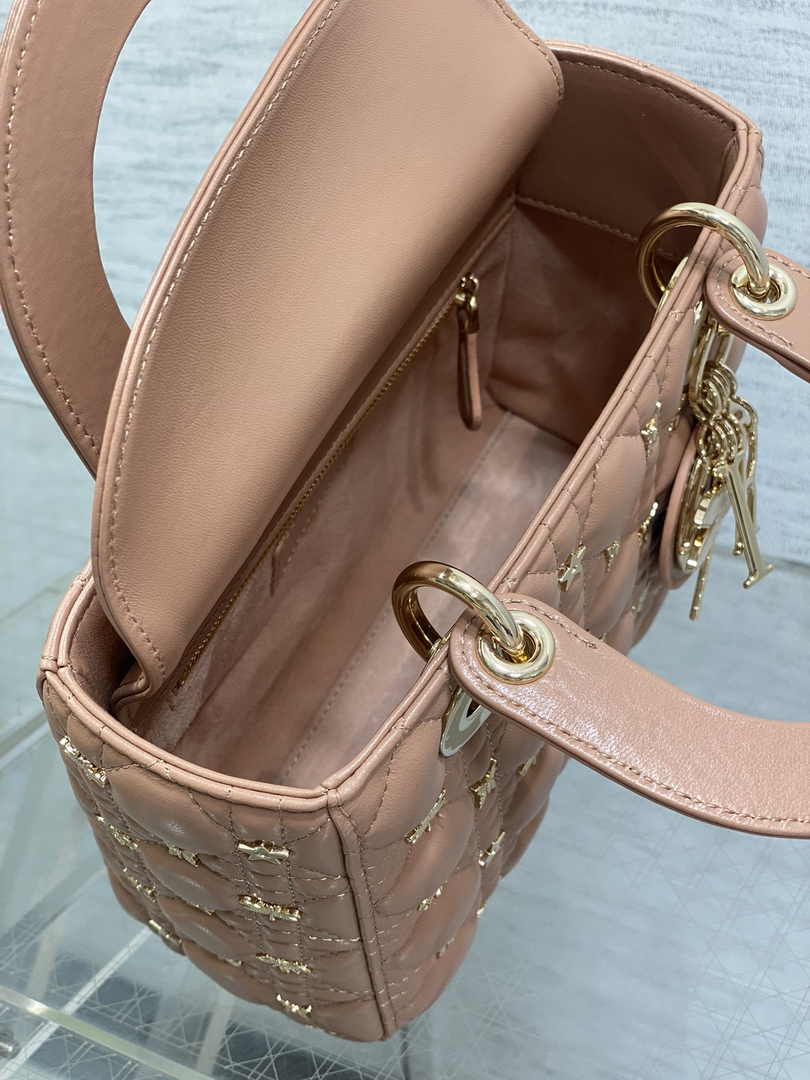 Small Lady Dior Bag Powder Pink Calfskin M0531 - Default Title - View 9