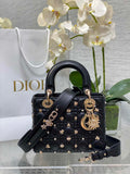 Small Lady Dior Bag Powder M0531 Black Calfskin - Default Title - View 1