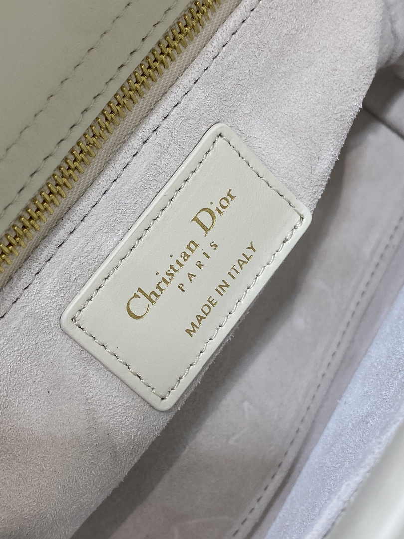 Small Lady Dior Bag Powder M0531 White Calfskin - Default Title - View 10