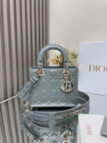 Small Lady Dior Bag M0531 Gray Cannage Lambskin - Default Title - View 1