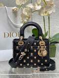 Small Lady Dior Bag M0531  Black Calfskin Sun - Default Title - View 1