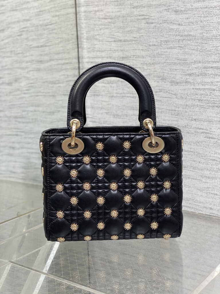 Small Lady Dior Bag M0531  Black Calfskin Sun - Default Title - View 4