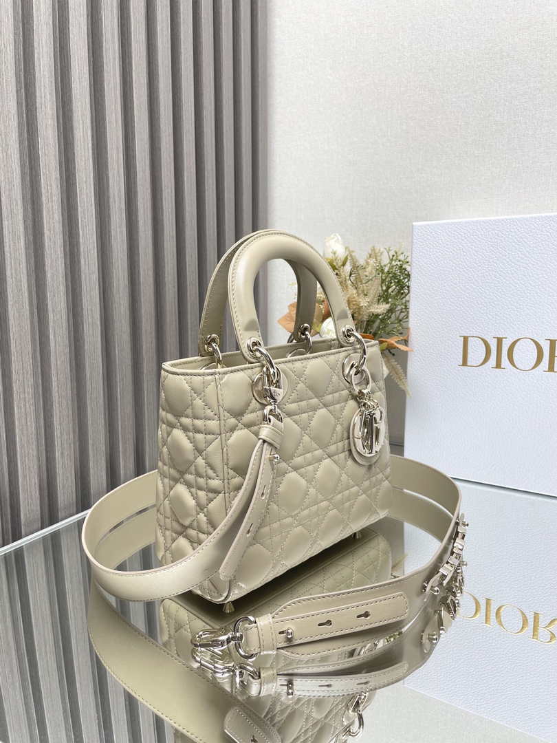 Small Lady Dior Bag M0531 Apricot Cannage Lambskin - Default Title - View 3