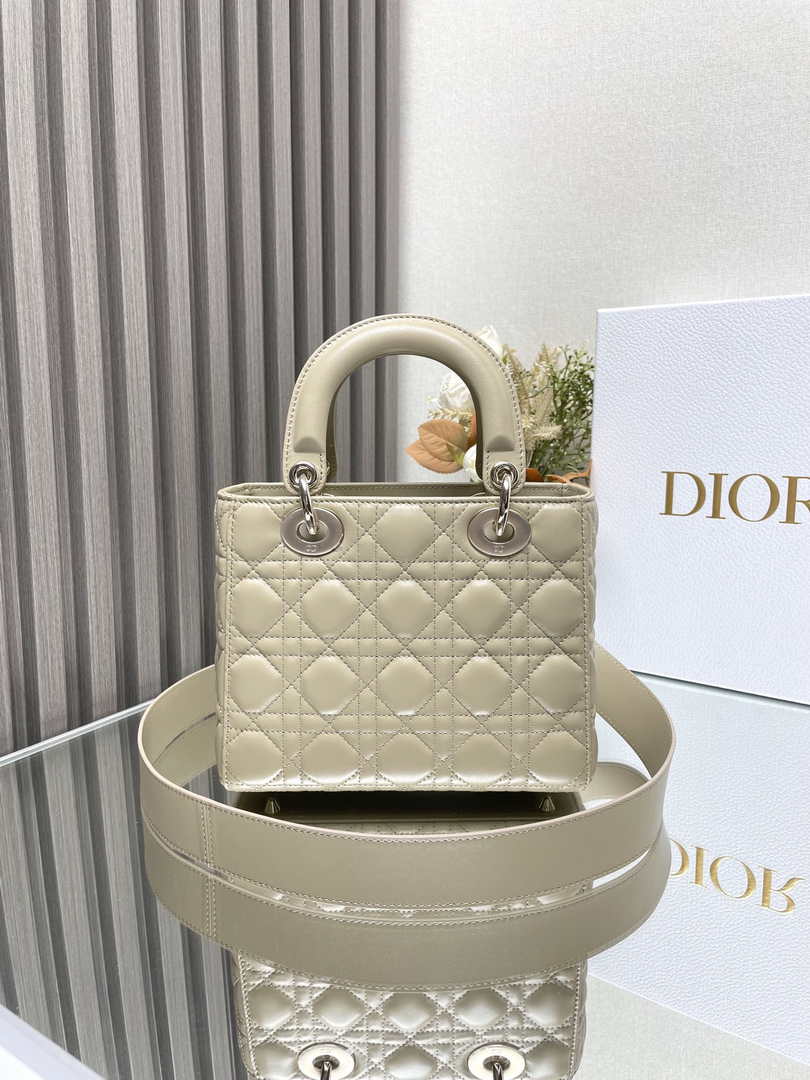 Small Lady Dior Bag M0531 Apricot Cannage Lambskin - Default Title - View 4