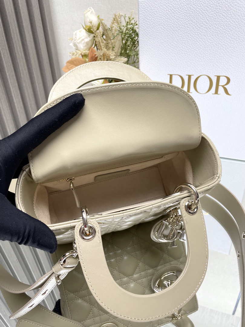 Small Lady Dior Bag M0531 Apricot Cannage Lambskin - Default Title - View 8