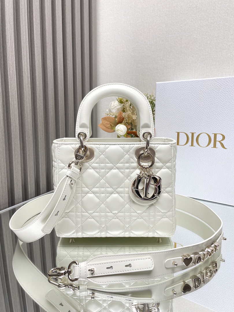 Small Lady Dior Bag M0531 Beige Cannage Lambskin - Default Title - View 1