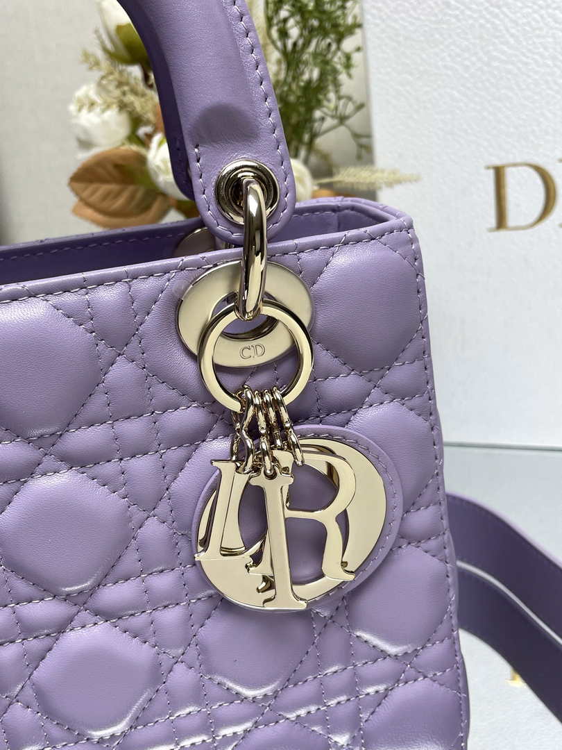 Small Lady Dior Bag M0531 Purple Cannage Lambskin - Default Title - View 4