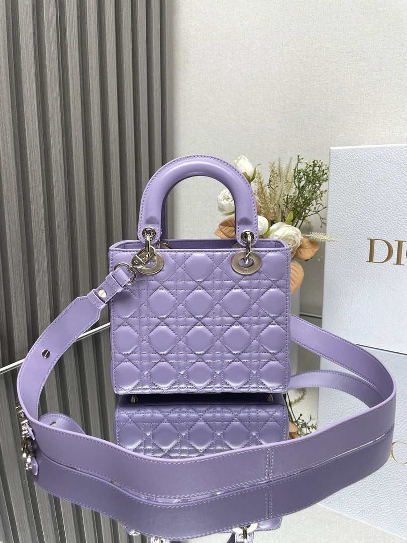 Small Lady Dior Bag M0531 Purple Cannage Lambskin - Default Title - View 3