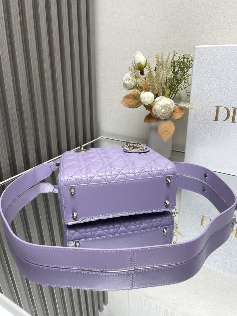 Small Lady Dior Bag M0531 Purple Cannage Lambskin - Default Title - View 5