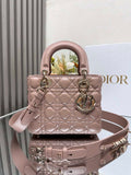 Small Lady Dior Bag M0531 Pink Cannage Lambskin - Default Title - View 1