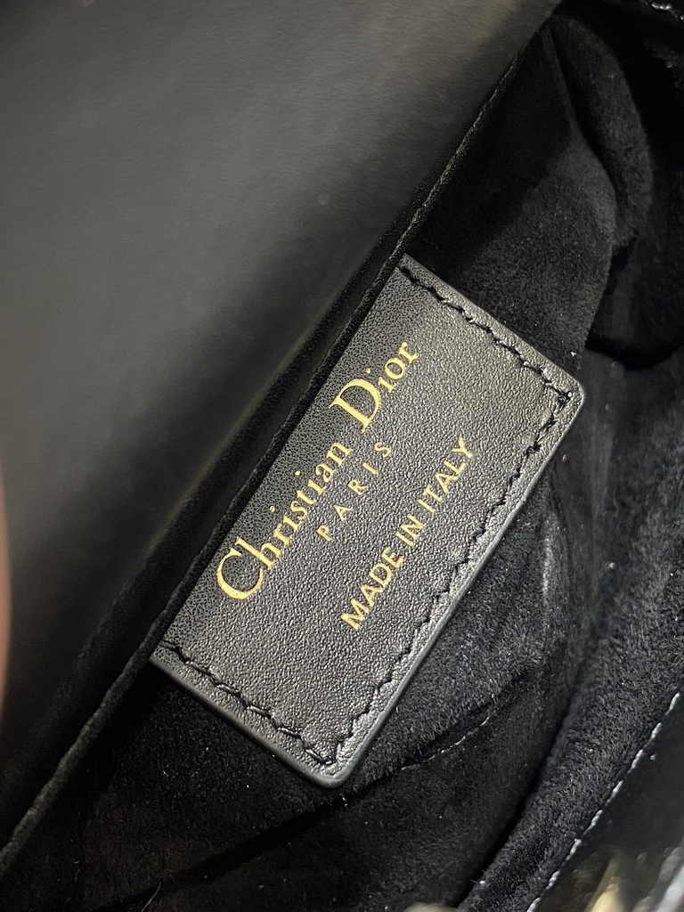 Small Lady Dior Bag M0531 Black Calfskin Bead - Default Title - View 10