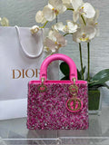 Small Lady Dior Bag M0531 Plum Calfskin Bead - Default Title - View 1