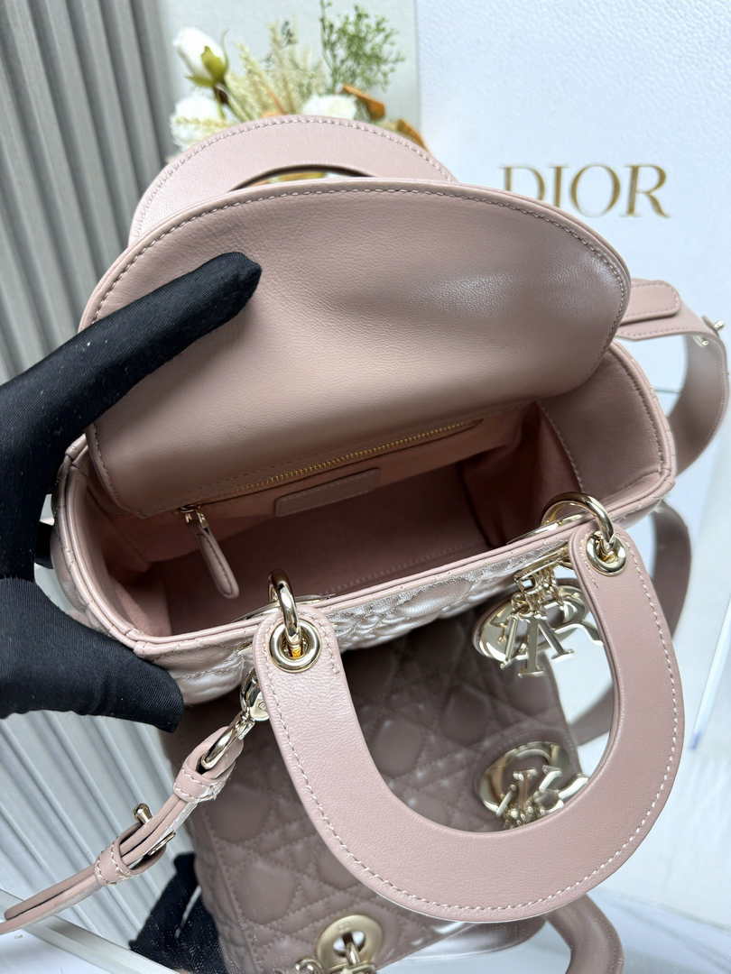 Small Lady Dior Bag M0531 Pink Cannage Lambskin - Default Title - View 8