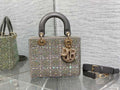 Small Lady Dior Bag M0531 Gray Calfskin - Default Title - View 1