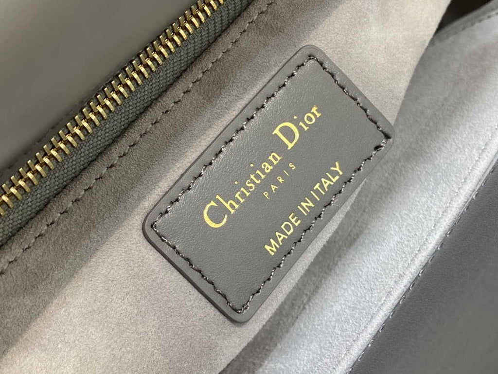 Small Lady Dior Bag M0531 Gray Calfskin - Default Title - View 6