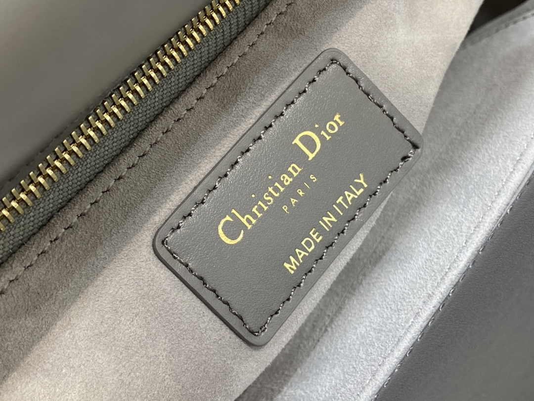 Small Lady Dior Bag M0531 Gray Calfskin - Default Title - View 6
