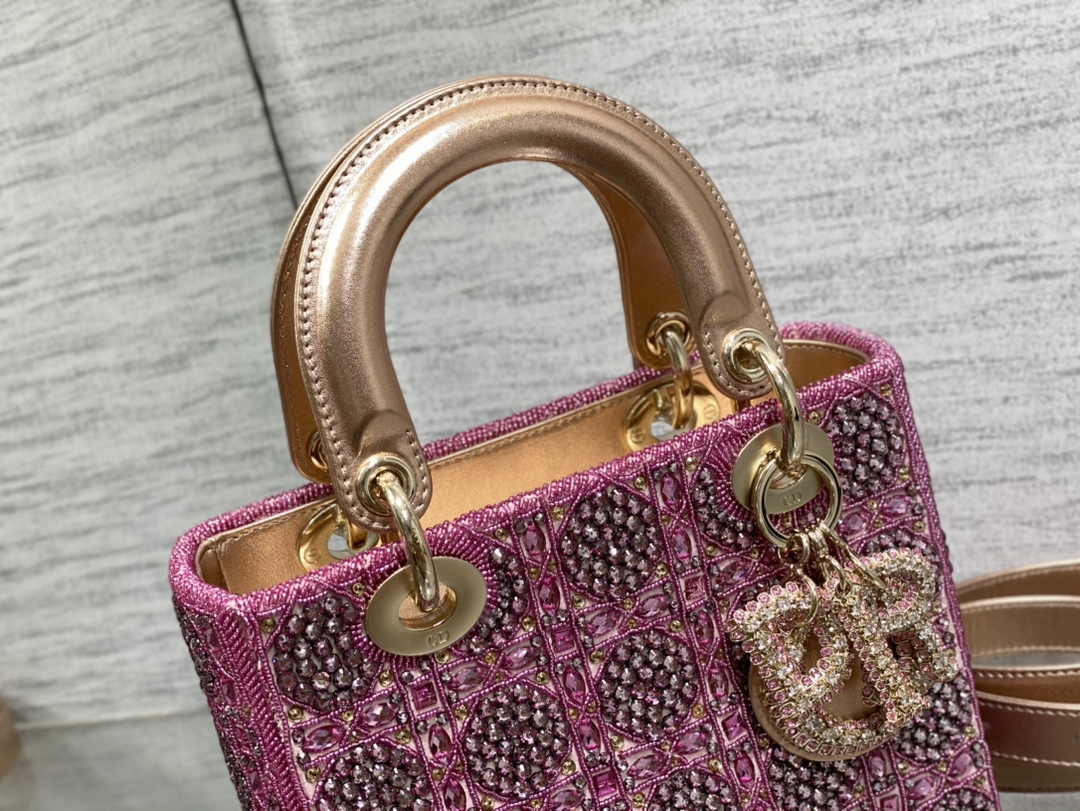 Small Lady Dior Bag M0531 Purple Calfskin - Default Title - View 6