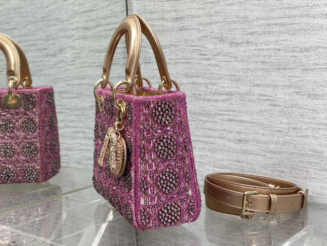 Small Lady Dior Bag M0531 Purple Calfskin - Default Title - View 2