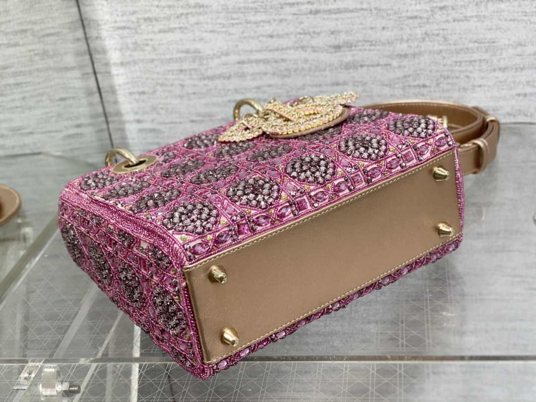 Small Lady Dior Bag M0531 Purple Calfskin - Default Title - View 4