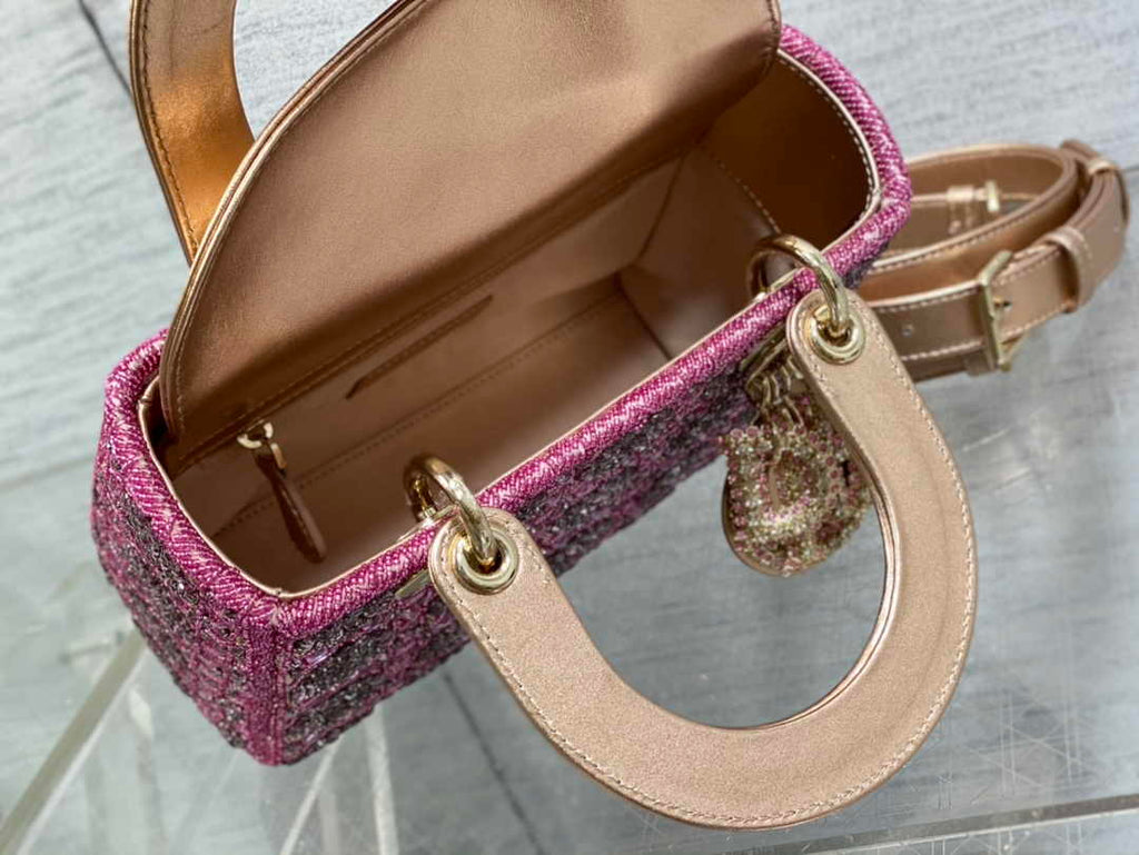 Small Lady Dior Bag M0531 Purple Calfskin - Default Title - View 5
