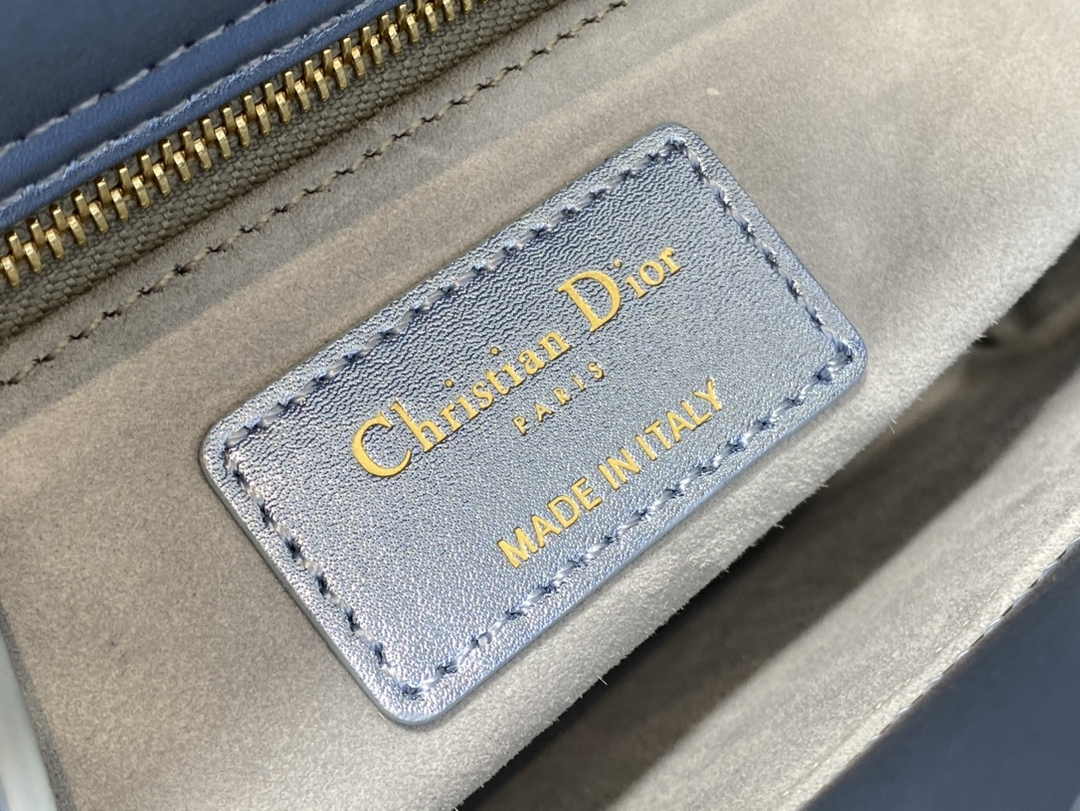 Small Lady Dior Bag M0531 Blue Calfskin - Default Title - View 6