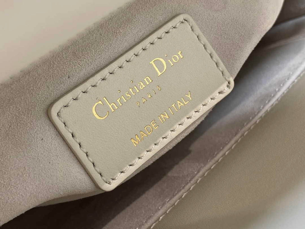 Small Lady Dior Bag M0531 White Cannage Calfskin with Resin Pearls - Default Title - View 10