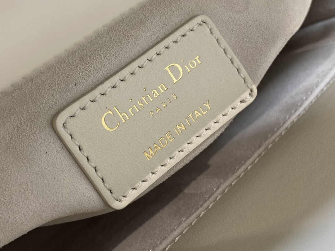 Small Lady Dior Bag M0531 White Cannage Calfskin with Resin Pearls - Default Title - View 10