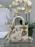 Small Lady Dior Bag M0531 White Calfskin M60 - Default Title - View 1