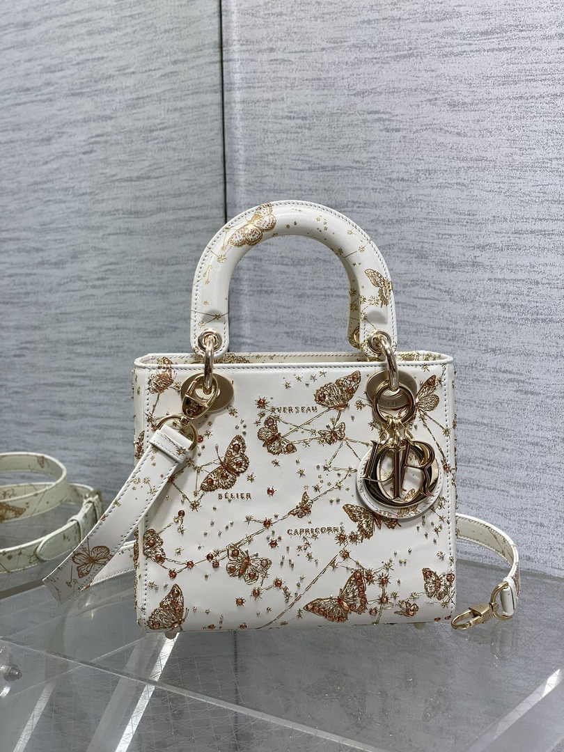 Small Lady Dior Bag M0531 White Calfskin M60 - Default Title - View 2
