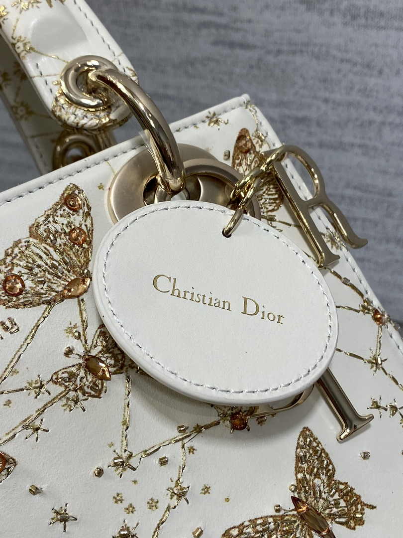 Small Lady Dior Bag M0531 White Calfskin M60 - Default Title - View 4