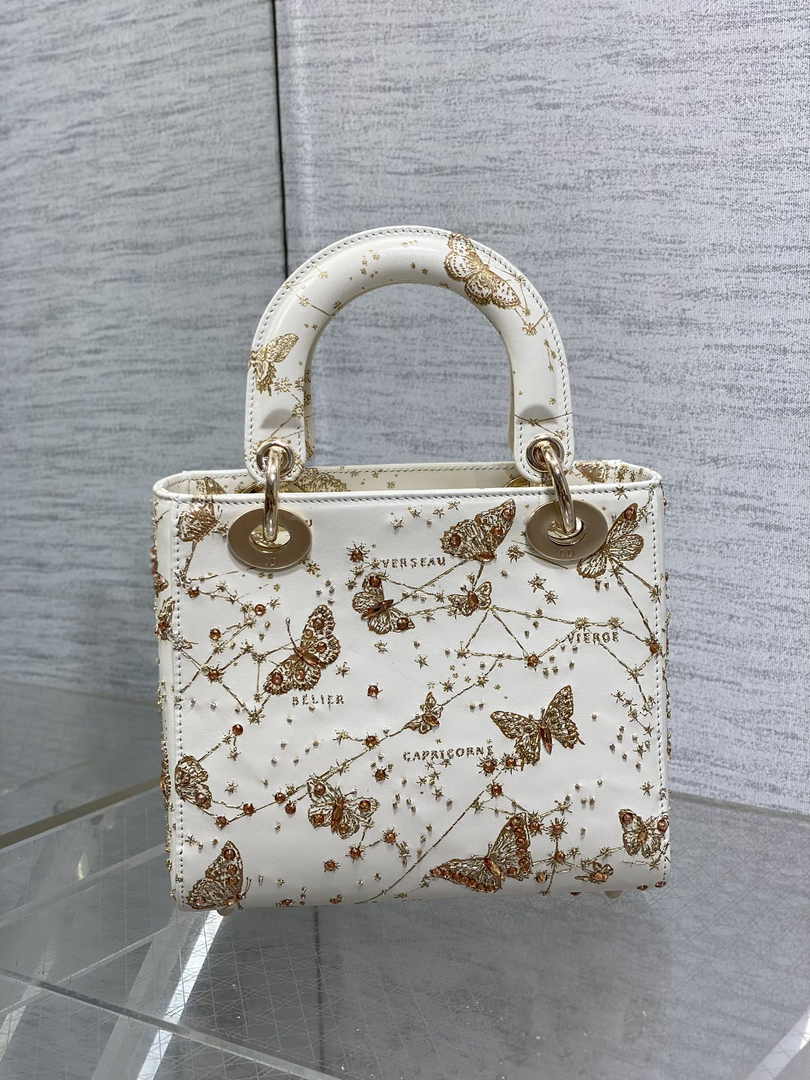Small Lady Dior Bag M0531 White Calfskin M60 - Default Title - View 5