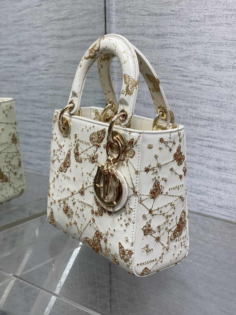 Small Lady Dior Bag M0531 White Calfskin M60 - Default Title - View 6