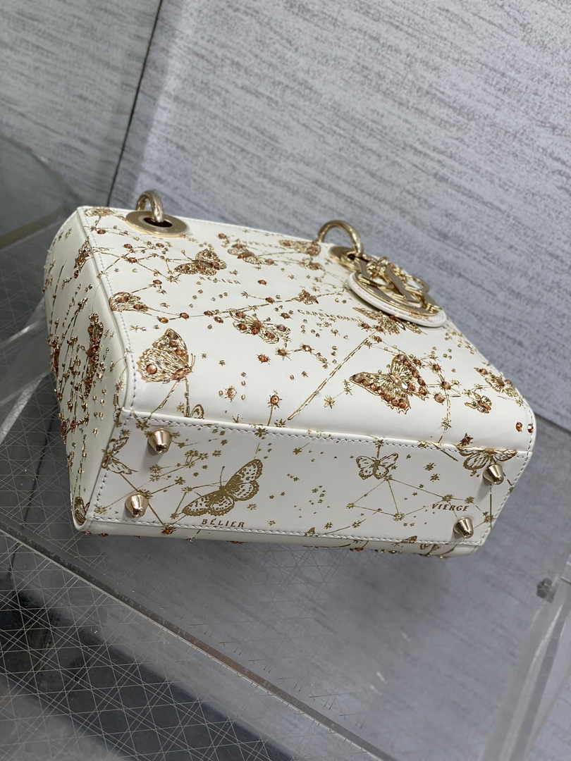 Small Lady Dior Bag M0531 White Calfskin M60 - Default Title - View 7