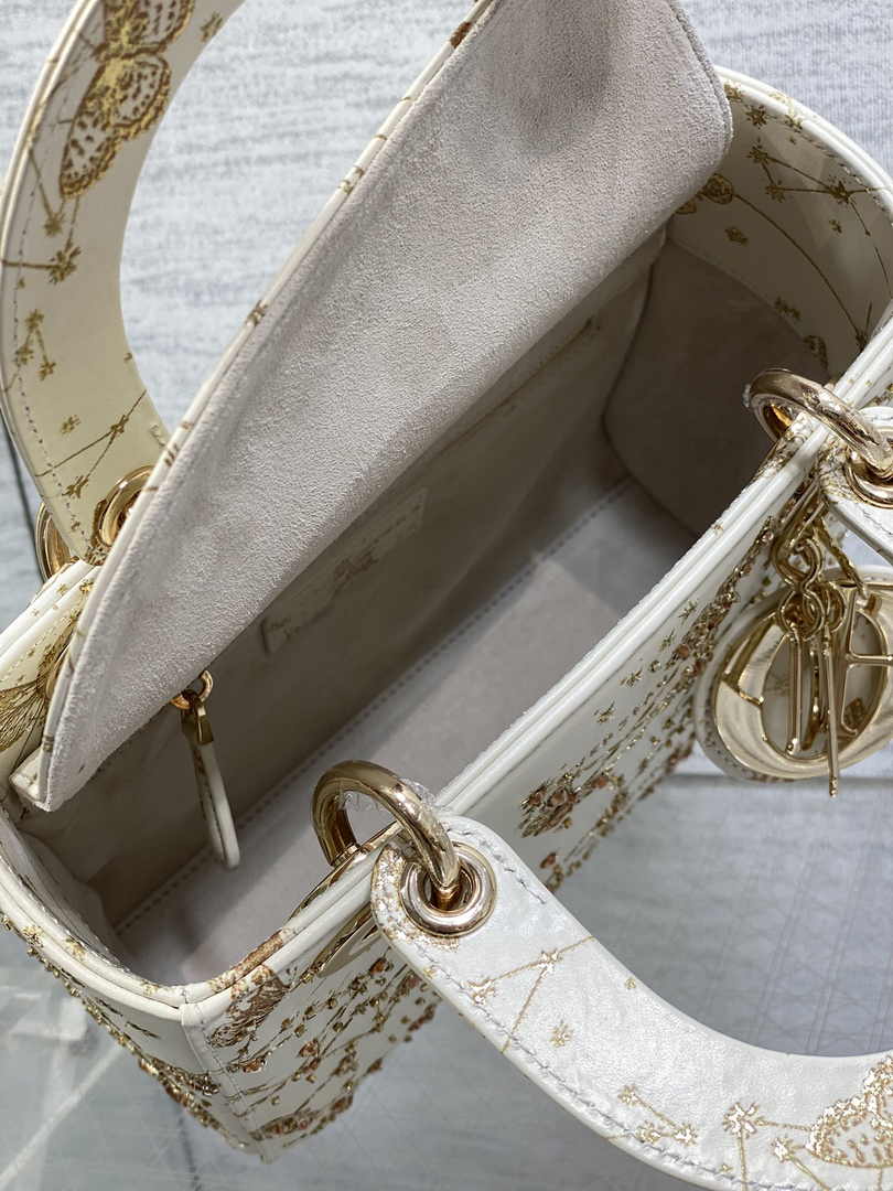 Small Lady Dior Bag M0531 White Calfskin M60 - Default Title - View 8