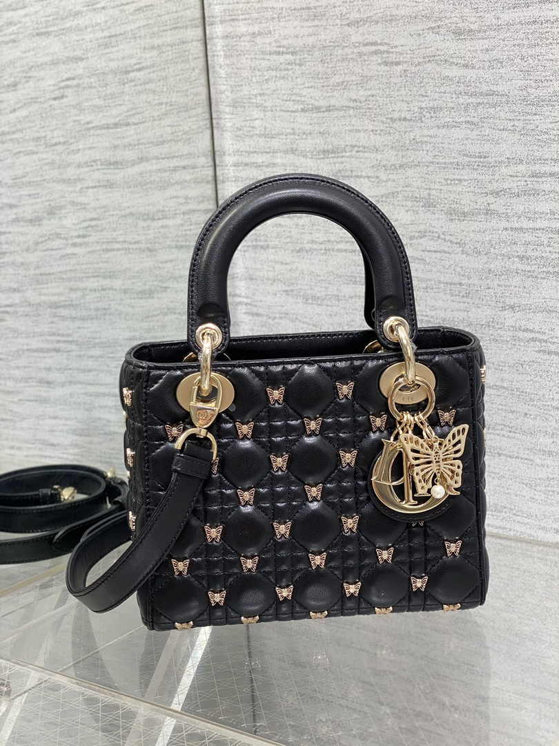 Small Lady Dior Bag M0538 Black Cannage Lambskin - Default Title - View 2