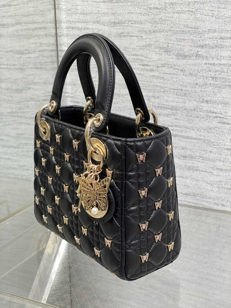 Small Lady Dior Bag M0538 Black Cannage Lambskin - Default Title - View 4
