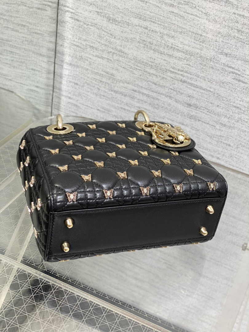 Small Lady Dior Bag M0538 Black Cannage Lambskin - Default Title - View 5