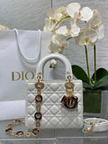 Small Lady Dior Bag M0618 White Cannage Lambskin - Default Title - View 1