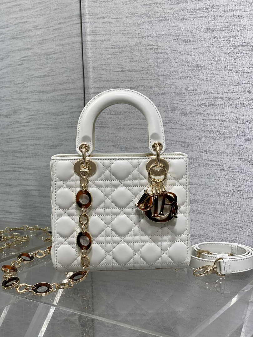 Small Lady Dior Bag M0618 White Cannage Lambskin - Default Title - View 2