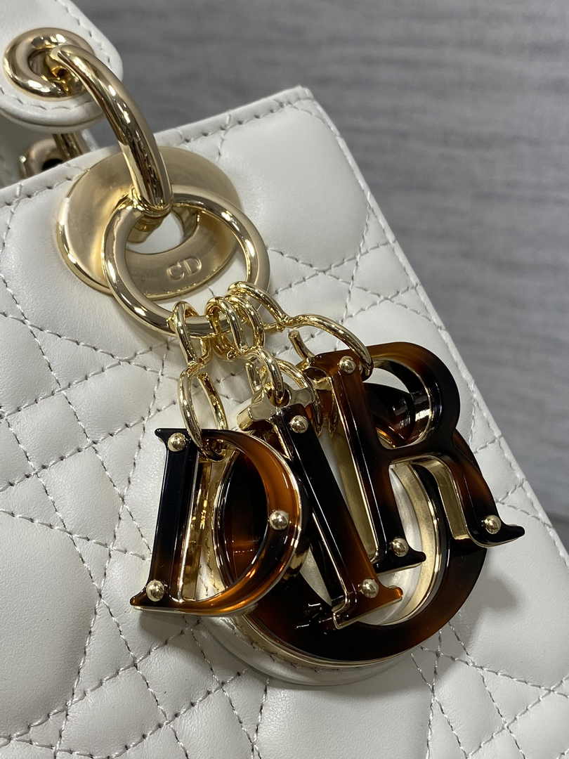 Small Lady Dior Bag M0618 White Cannage Lambskin - Default Title - View 4