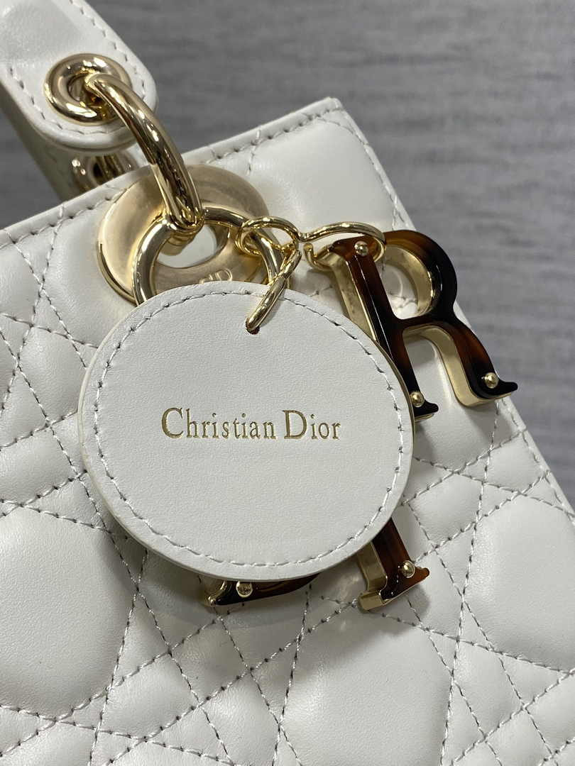 Small Lady Dior Bag M0618 White Cannage Lambskin - Default Title - View 5