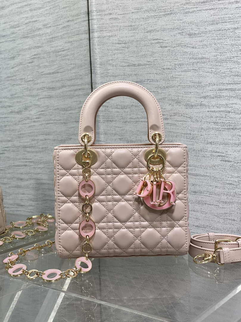 Small Lady Dior Bag M0618 Pink Cannage Lambskin - Default Title - View 2