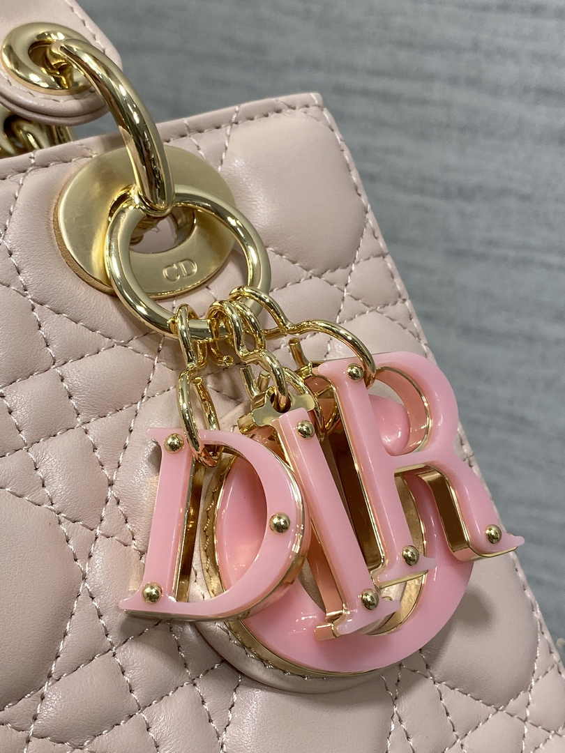 Small Lady Dior Bag M0618 Pink Cannage Lambskin - Default Title - View 4