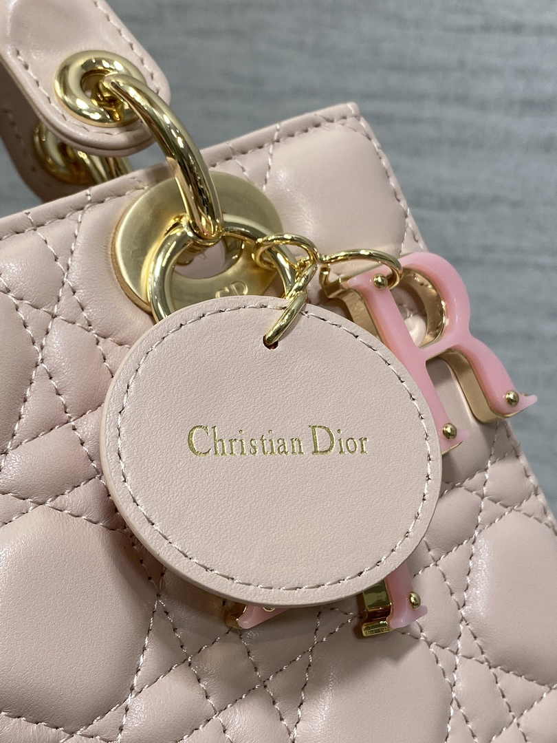 Small Lady Dior Bag M0618 Pink Cannage Lambskin - Default Title - View 5