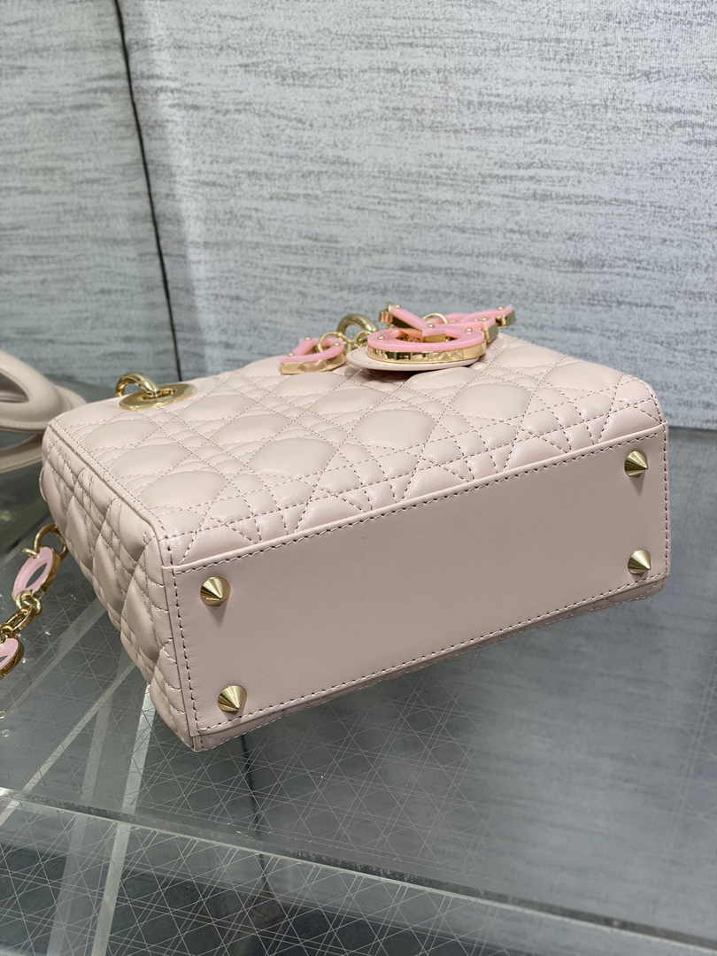 Small Lady Dior Bag M0618 Pink Cannage Lambskin - Default Title - View 8