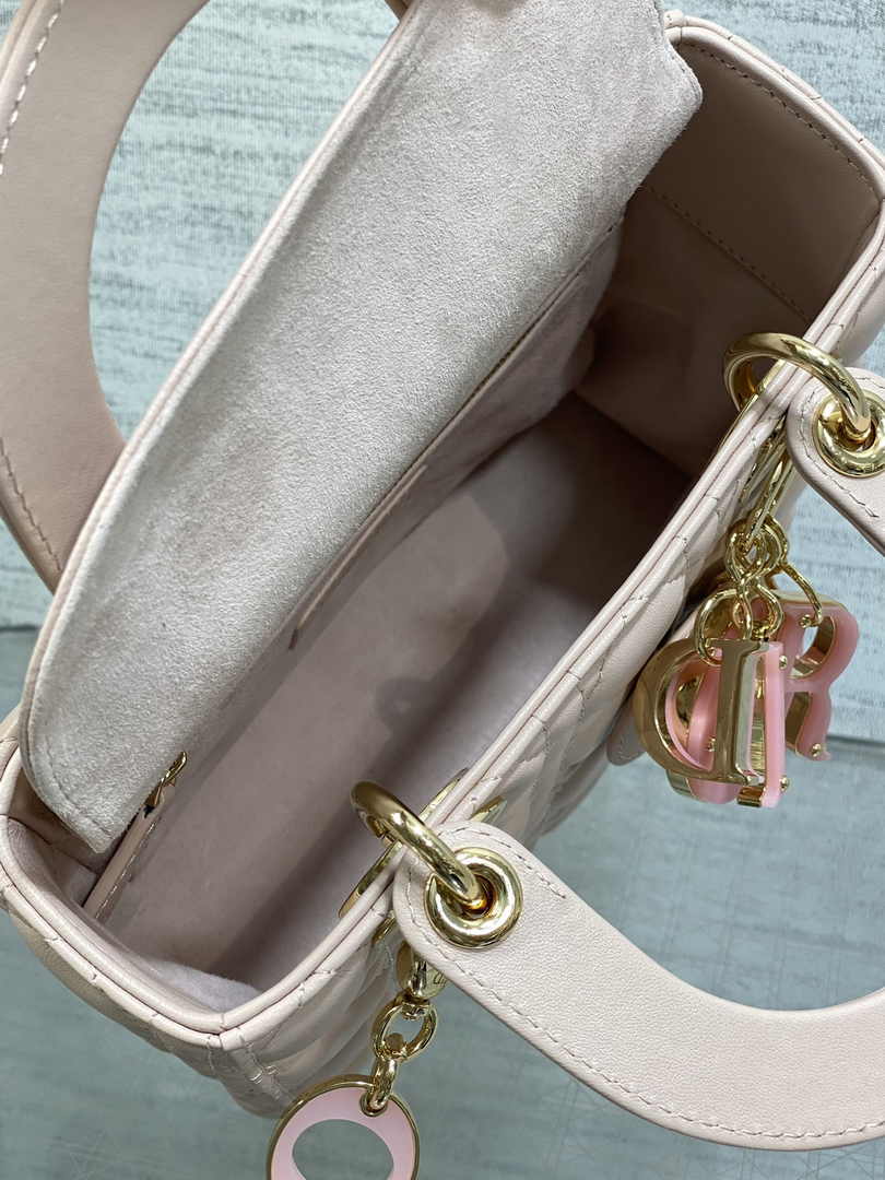 Small Lady Dior Bag M0618 Pink Cannage Lambskin - Default Title - View 9