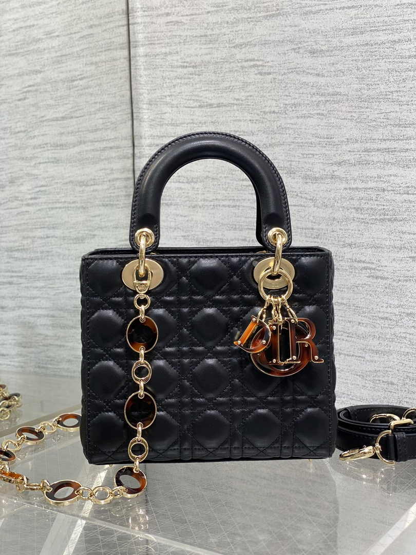 Small Lady Dior Bag M0618 Black Cannage Lambskin - Default Title - View 3