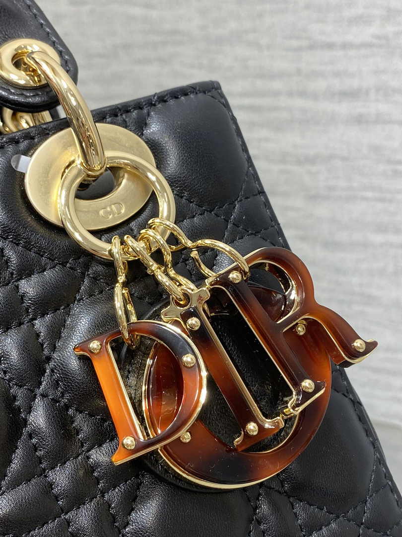 Small Lady Dior Bag M0618 Black Cannage Lambskin - Default Title - View 4