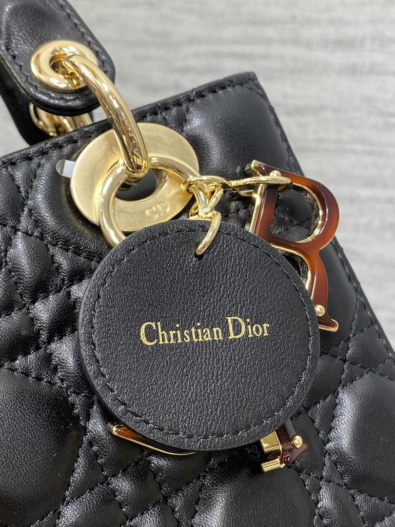 Small Lady Dior Bag M0618 Black Cannage Lambskin - Default Title - View 5