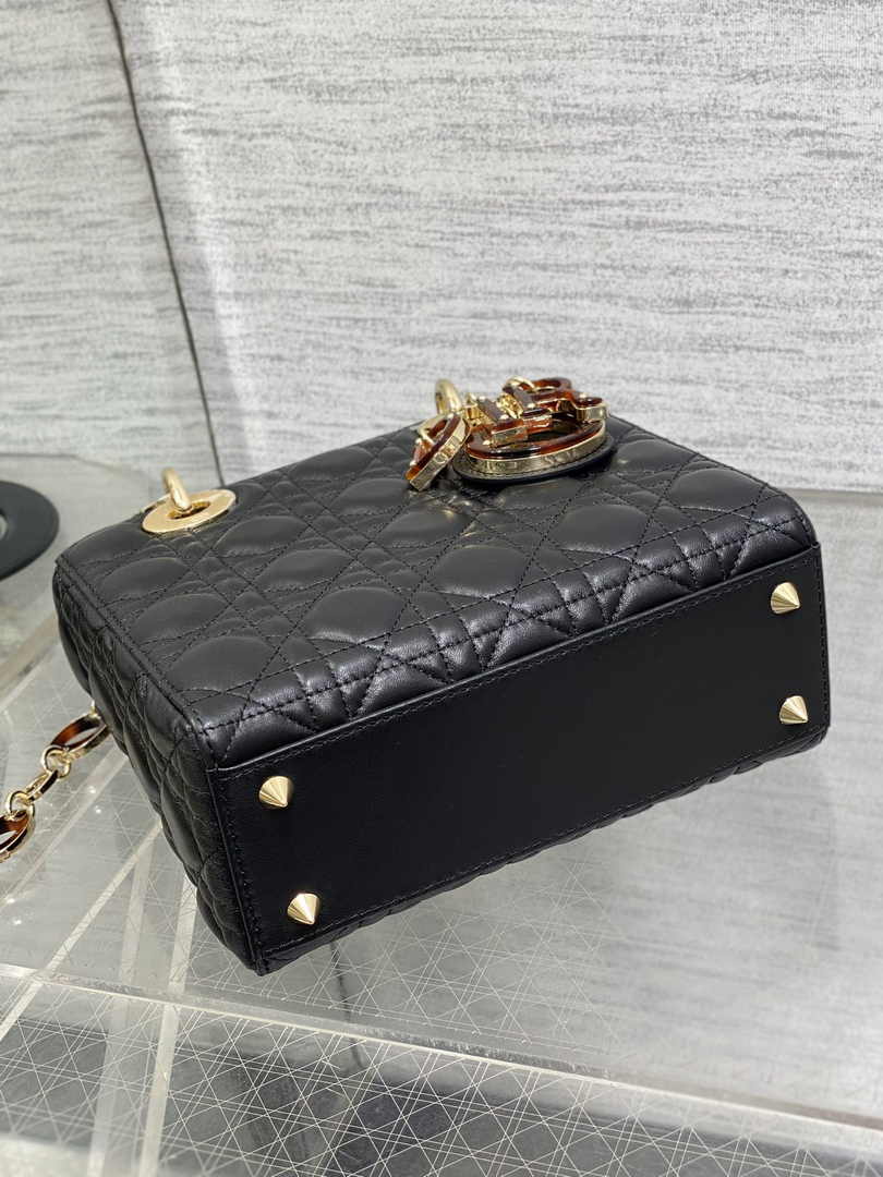 Small Lady Dior Bag M0618 Black Cannage Lambskin - Default Title - View 8